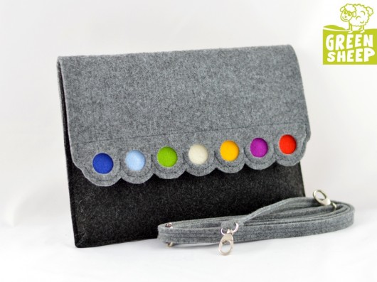 kopertówki Kopertówka Filcowa z Kolorowymi Kropkami - mała
