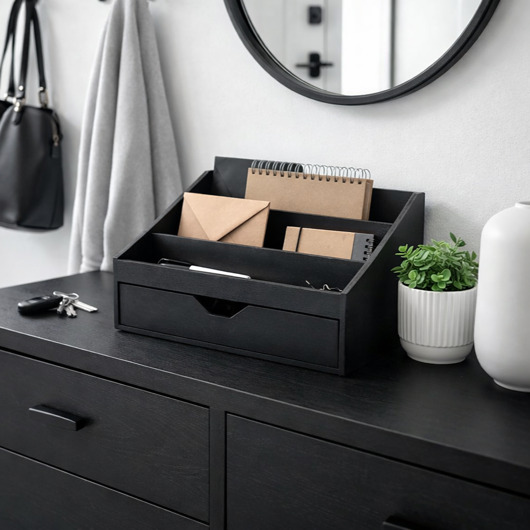 organizery Czarny organizer do gabinetu, przedpokoju, biura