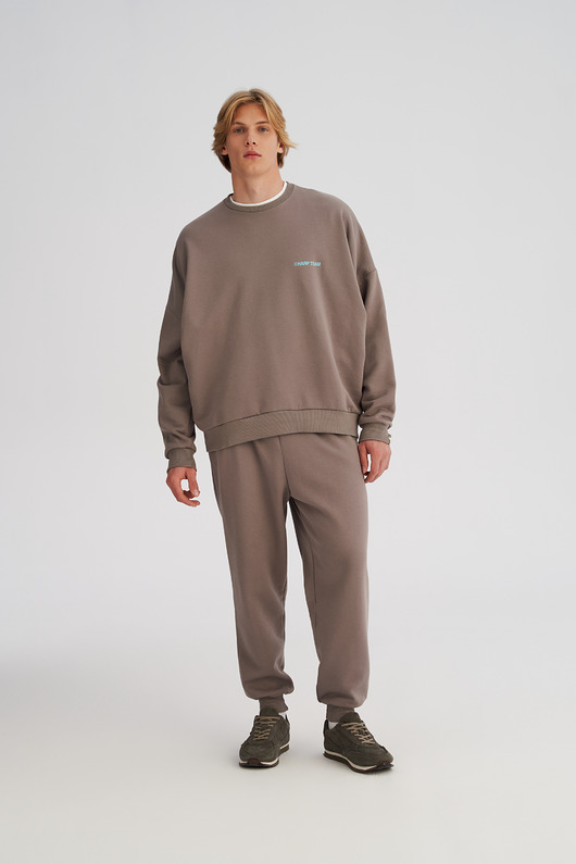 spodnie męskie Spodnie dresowe LOOSE FIT taupe męskie