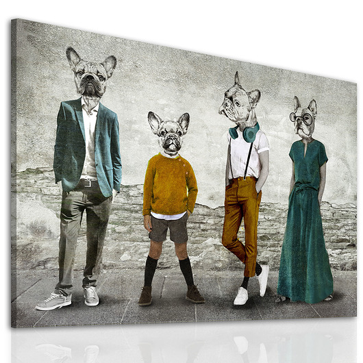obrazy Obraz na płótnie - BULDOGI  120x80cm