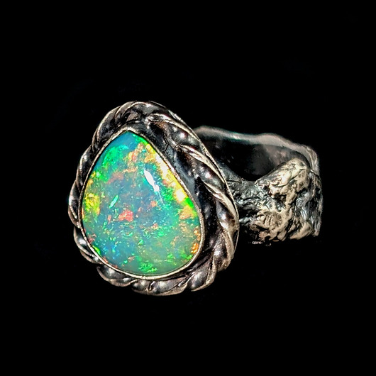 pierścionki srebrne Pierścionek baśniowy opal