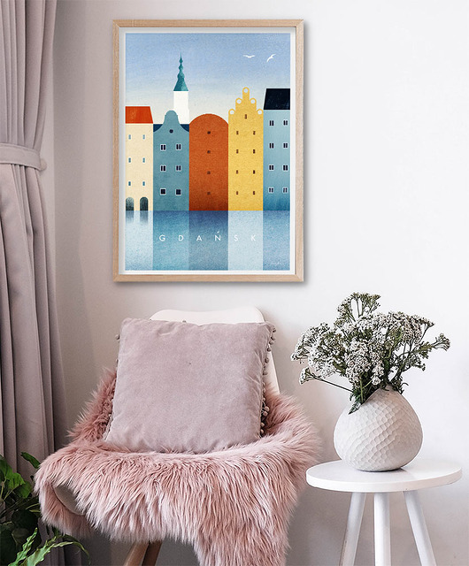 plakaty Gdańsk - kolorowe kamienice - plakat 50x70 cm