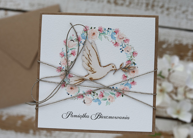 kartki scrapbooking Pamiątka bierzmowania - kartka z życzeniami