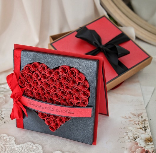 zaproszenia i kartki na ślub Kartka ślubna dla Pary Młodej z życzeniami i personalizacją