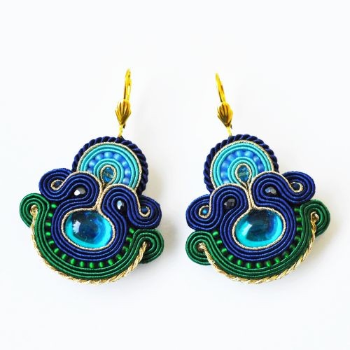 kolczyki soutache Sutaszowe kolczyki OCEAN