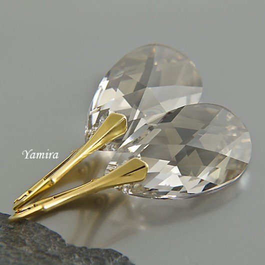 kryształ Swarovski Silver Shade złote - kolczyki yamira