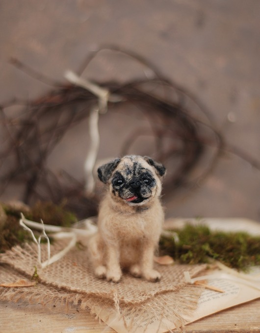 figurki i rzeźby Mops Miniatura- zamówienie indywidualne