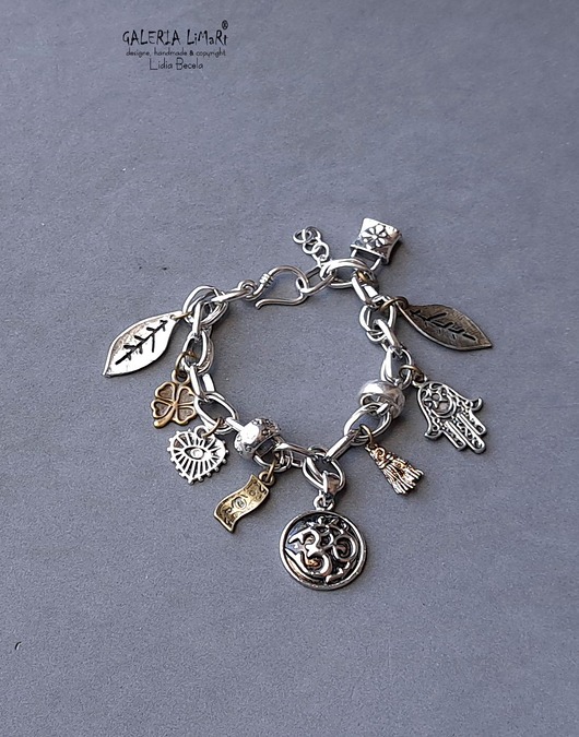 bransoletki - inne Bransoletka w stylu BOHO z charms'ami uroczy prezent dla niej :)