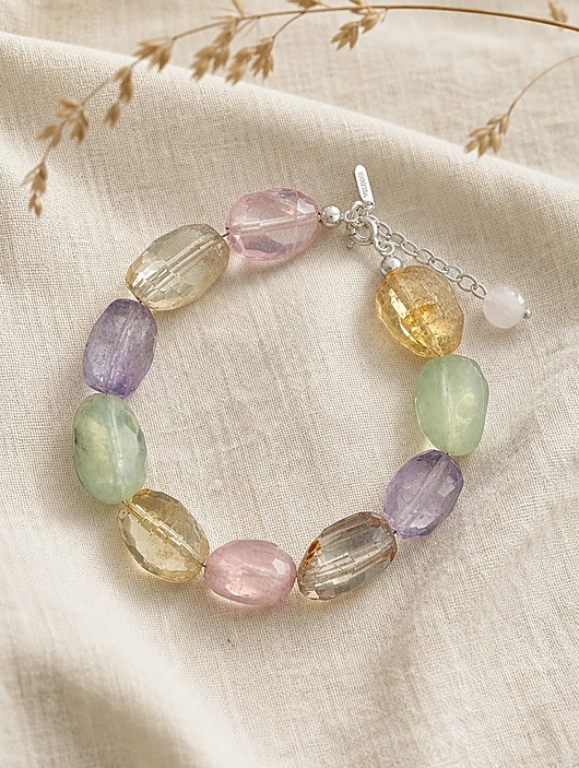 bransoletki z kamieni naturalnych Bransoletka Rainbow Faset, fasetowany fluoryt naturalny
