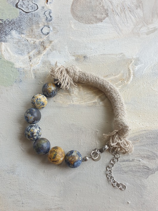 bransoletki z kamieni naturalnych Bransoletka WĘZŁY jaspis oceaniczny