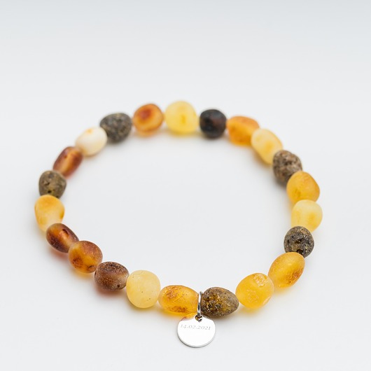 bransoletki z kamieni naturalnych Personalizowana bransoletka z bursztynu bałtyckiego elastyczna