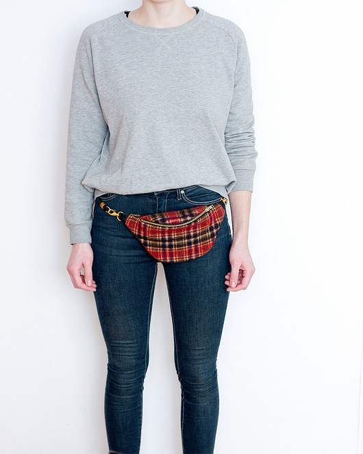 Vivienne-Tartan - nerka na skórzanym paseczku anacomito