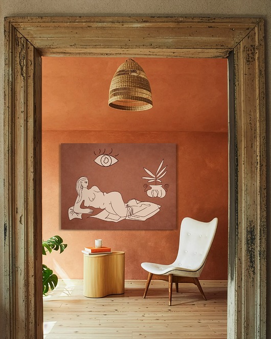 grafiki i ilustracje Duży obraz na płótnie - Siesta Muse