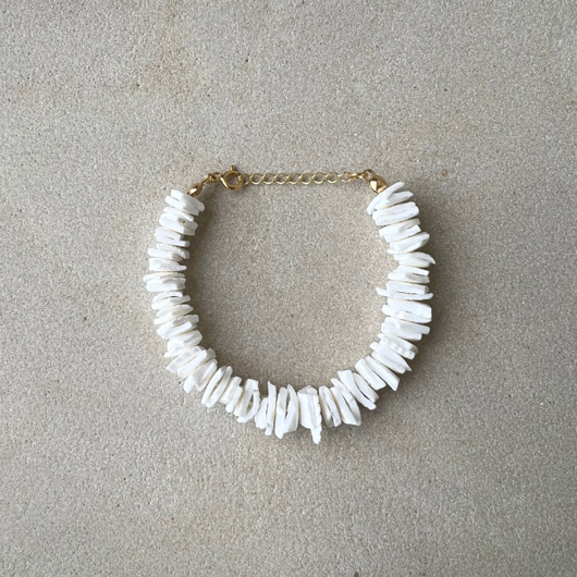 bransoletki z kamieni naturalnych Bransoletka WHITE SHELL