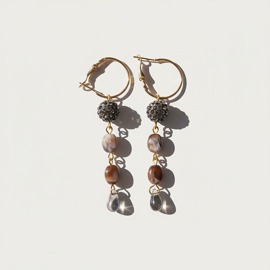 kolczyki - inne Długie kolczyki z koralikami