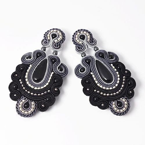 kolczyki soutache Sutaszowe kolczyki CHIC NOIR