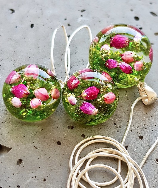 zestaw-wrzos z mchem Grol Jewellery
