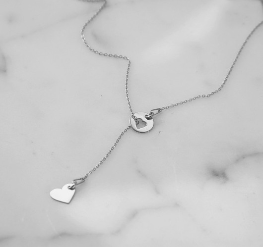 NASZYJNIK SREBRO 925 Z SERDUSZKAMI         Coccola JEWELLERY