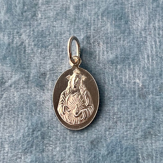 wisiory Medalik srebrny pr. 925 Matka Boska Szkaplerzna, Serce Jezusa.