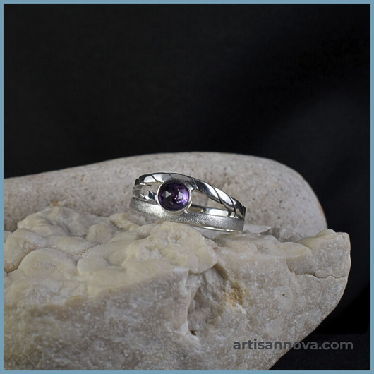 pierścionki srebrne Pierścionek ze srebra 925 z ametystem rozmiar 16