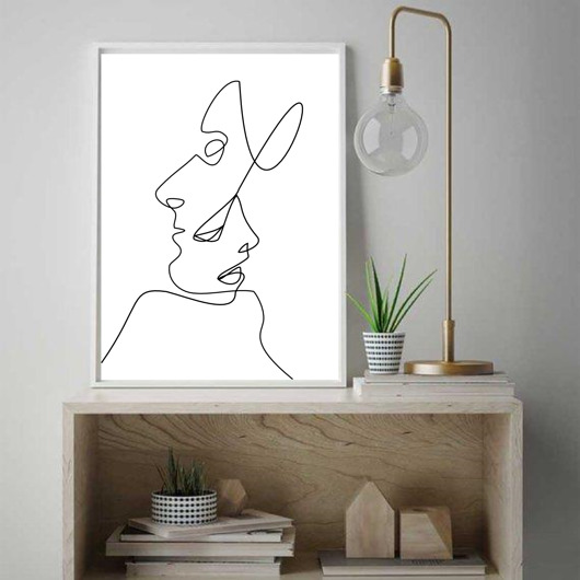 PLAKAT szkic, rysunek, pocałunek, twarze black dot studio