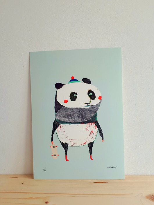 obrazy i plakaty do pokoju dziecięcego Panda wydruk ilustracji
