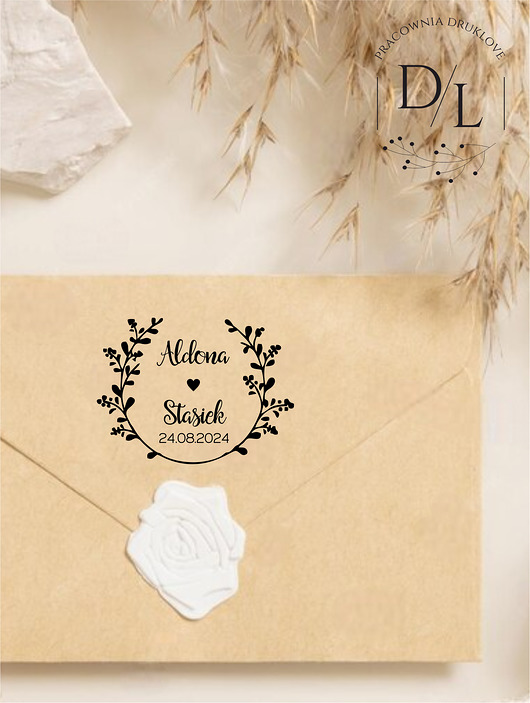 stemple ślubne Stempel ślubny personalizowany Wianek 8