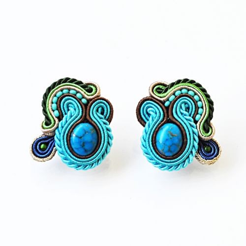 kolczyki soutache Sutaszowe kolczyki BLUE