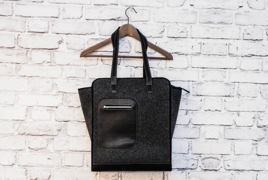 work.SHOP&GO Torba filcowa, GŁADKA skóra, CIEMNA playworkcreate