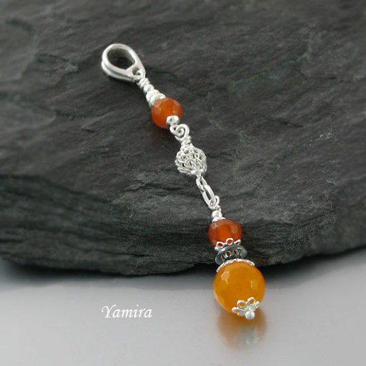 jadeit orange long - wisior yamira