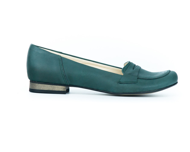 baleriny damskie SKÓRZANE BALERINKI ZAPATO 025 KOLOR  ZIELONY