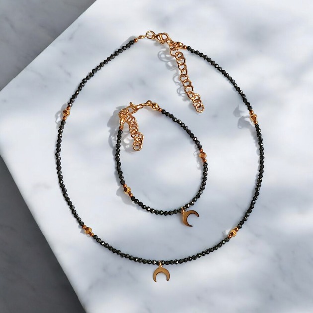 komplet biżuterii RAZEM TANIEJ! ochronny naszyjnik & bransoletka w pudełku jubilerskim