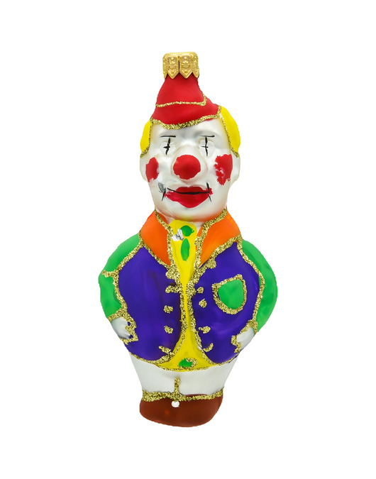 bombki Bombka choinkowa szklana ręcznie malowana: Klaun kolorowy