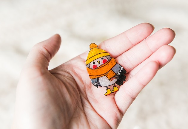 broszki Broszka zimowy wróbelek