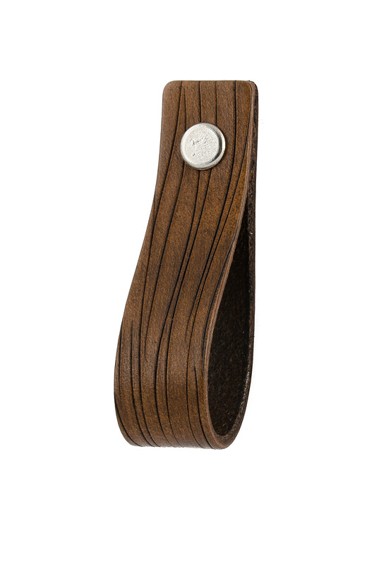 gałki do mebli Skórzany uchwyt meblowy COLORISO M BROWN WOOD L