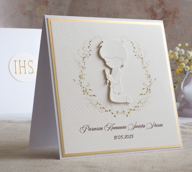 kartki na komunię Kartka na komunię z ozdobną kopertą, 96