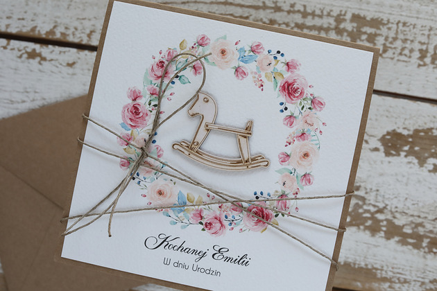 kartki scrapbooking Kartka urodzinowa dla dziewczynki