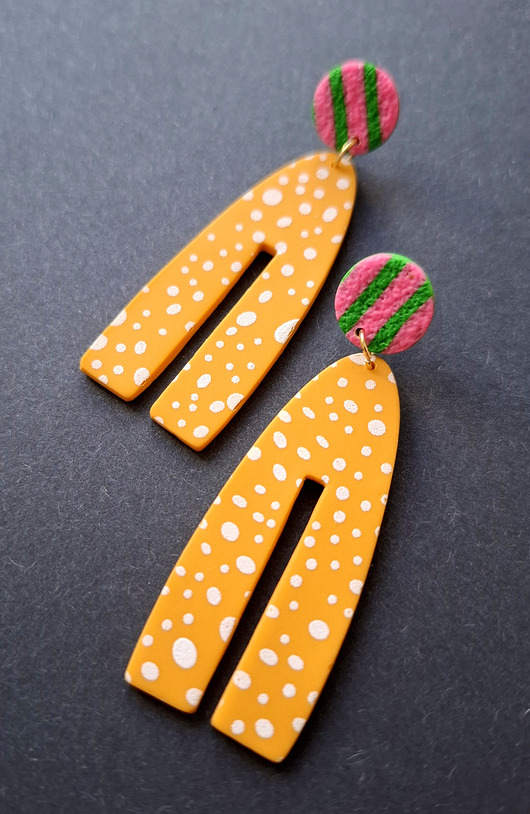 kolczyki z masy plastycznej Kolczyki color no8