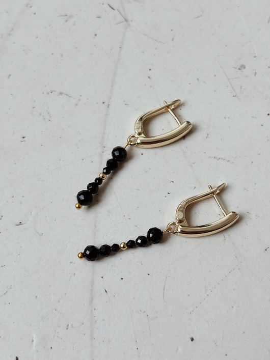 kolczyki pozłacane Kolczyki pozłacane onyks