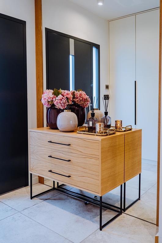 komody NADIR - komoda z szufladami, konsola, komoda, czarny stelaż