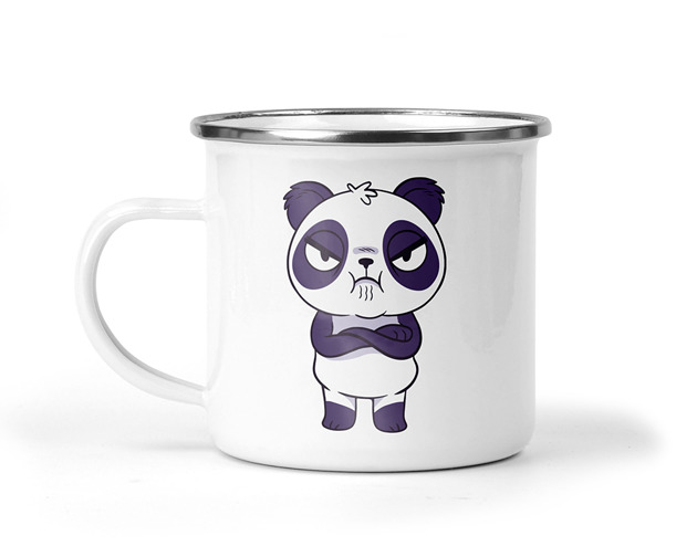kubki Kubek metalowy panda zła