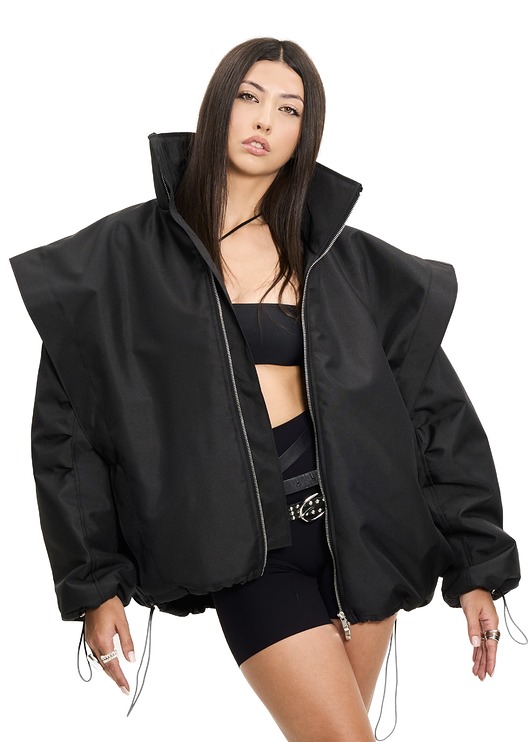 kurtki damskie Parachute oversize bomber jacket