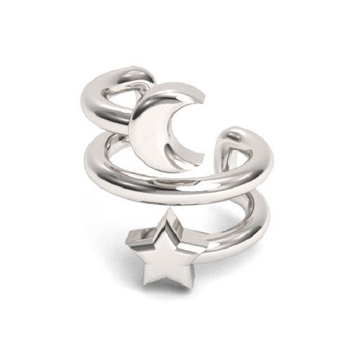 nausznice Nausznica MOON & STAR -srebro