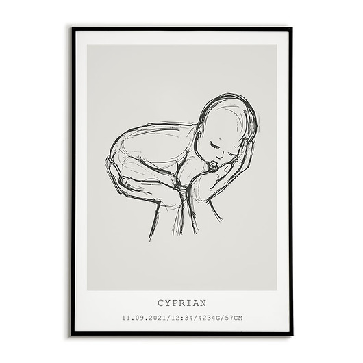 plakaty Plakat METRYCZKA kontur DZIECKO linie M77
