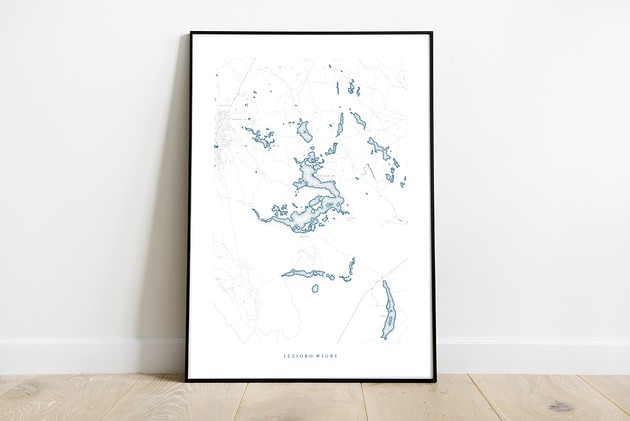 Plakat Jezioro Wigry maps by P