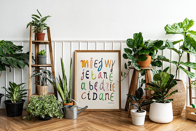 plakaty Plakat typograficzny MIEJ WY*EBANE A BĘDZIE CI DANE grafika afirmacja