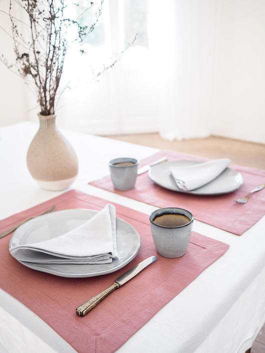 podkładki do kuchni Podkładka Heavy Linen DUSTY PINK