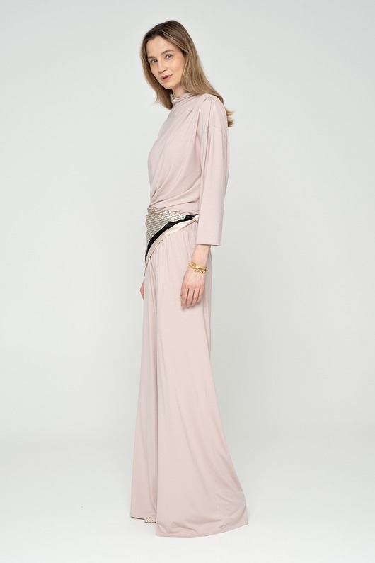 spodnie materiałowe damskie Spodnie szerokie z modalu