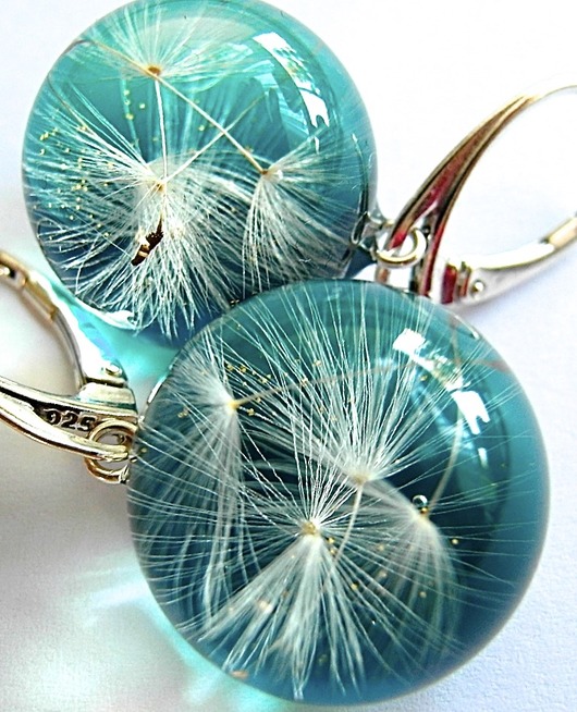 Kolczyki srebrne z nasionami dmuchawca Grol Jewellery