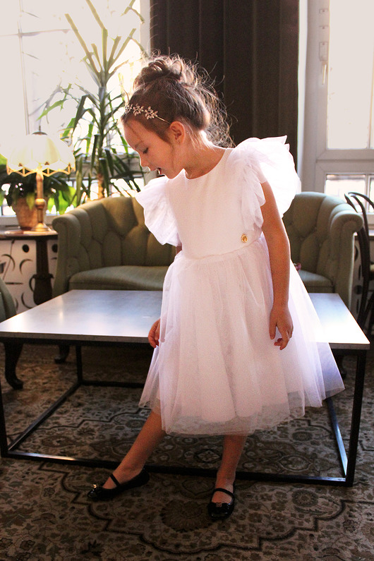 sukienki komunijne Sukienka z tiulem LILY, biała